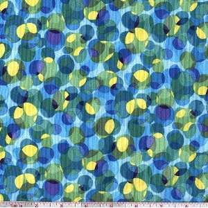  45 Wide Island Sanctuary Bubbles Teal/Yellow Fabric By 