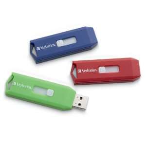 com Verbatim Store n Go 4 GB USB 2.0 Flash Drive, 3 Pack 97002 (Red 