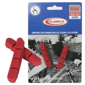  Clarks Brake Pads 52mm Shimano Road Bike Insert Red 