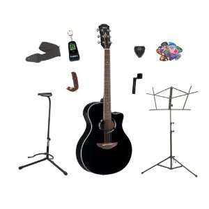  Yamaha APX500 Acoustic Electric Guitar, Black, with Bonus 