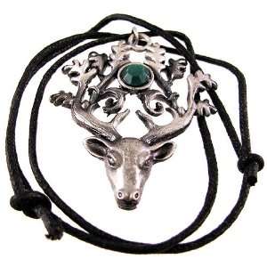    `The Stag Lord` Solid Pewter Pendant Forest Buck Deer Jewelry