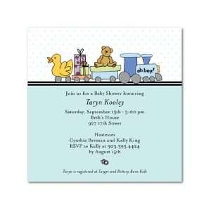  Baby Shower Invitations   Train Shower Blue By Simply Put 