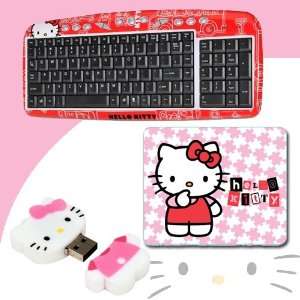   Flash Drive (Pink/White) #46009 + Hello Kitty 3D Mouse Pad (Pink