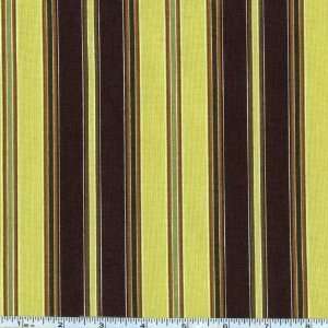   Wide Stripe Olive/Chocolate Fabric By The Yard Arts, Crafts & Sewing