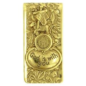  1928 Lamb of God Gold Tone Money Clip 