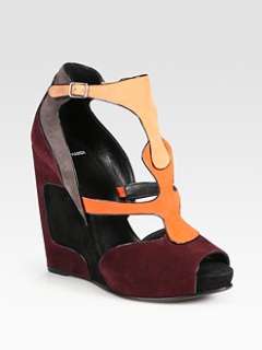 Pierre Hardy   Suede T Strap Wedge Sandals