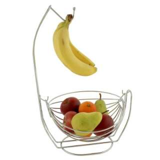 Simply Genius 2 in 1 Banana Hook Fruit Bowl Basket Stainless Steel 