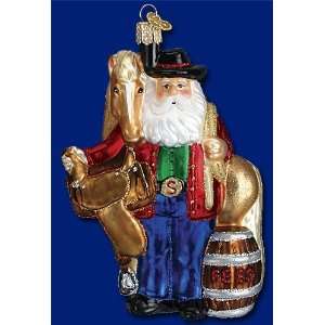 Old World Christmas ornament glass Western Santa Claus and 