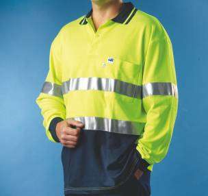 Hi Vis Polo Shirt Safety Long Sleeve Cotton Backed 3XL  