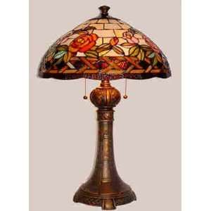  Rose Tiffany Style Stained Glass Lamp