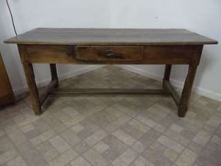 early antique primitive farm table work desk console  