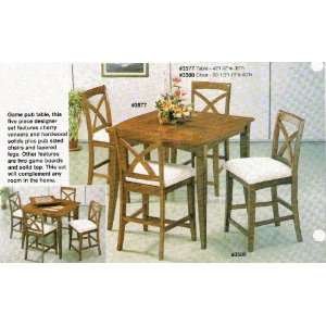 All new item 5 pc counter height cherry finish game / dining table set 