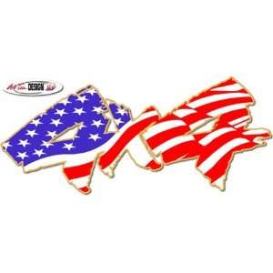  Patriotic US Flag 4x4 Decal 1 Automotive