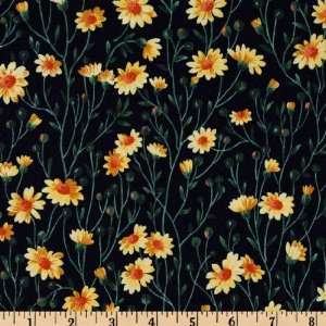 44 Wide Fabri Quilt Naturescapes Daisys Navy Fabric By 