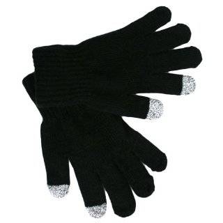 Mens Black Texting Touch Screen Knit Gloves