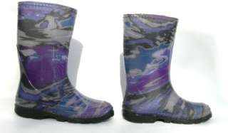 KAMIK Purple Blue Camo Girls Rain Boots Size 1 US  