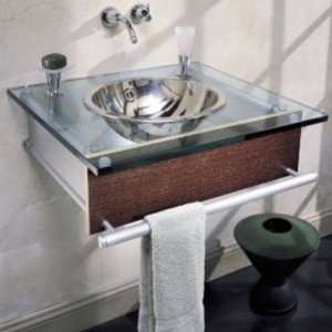  Vanity Glass Counter with Integral Basin 41 3 8 quot W Frosted Glass 
