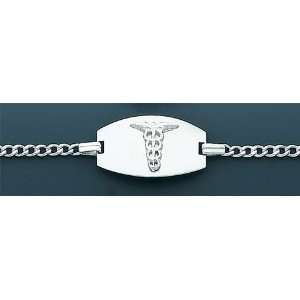    8in Medical Bracelet Mariner Links   Sterling Silver Jewelry