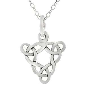    Sterling Silver Celtic Triple Trinity Knot Neckalce Jewelry