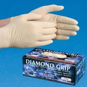  Exam Grade Diamond Grip Latex Powder Free Gloves   Medium 