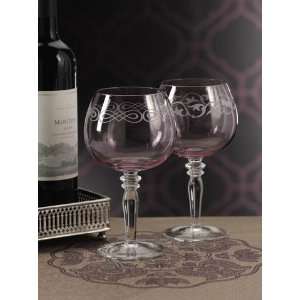  Luster Wine Glasses with Swirl Design   Set of 8
