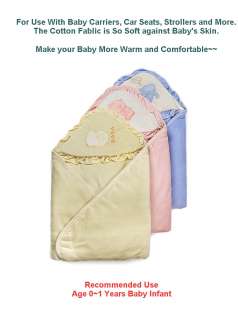 100% Cotton Hoody Infant Swaddle Outer Covering Wraps Blanket Bedding 