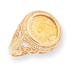  14k Gold 1/20th Panda Coin Ring Jewelry