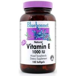  Vitamin E 1000 I.U Mixed 100 Softgels   Bluebonnet Health 