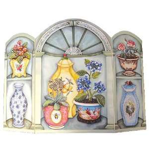  Assorted Teapot Hand Painted Fireplace Screen Kitchen 
