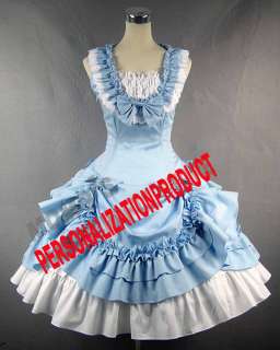 Sweet lolita light blue Ball Gown Halloween Cosplay Knee Length Dress 