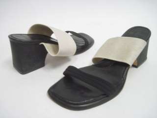 PANCALDI Black Khaki Open Toe Slides Sandals Size 8.5  