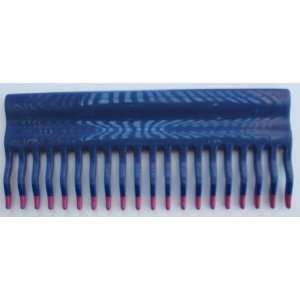  Blue Wavy Wide Tooth Hair Comb   Pink Tips   6 inches x 2 