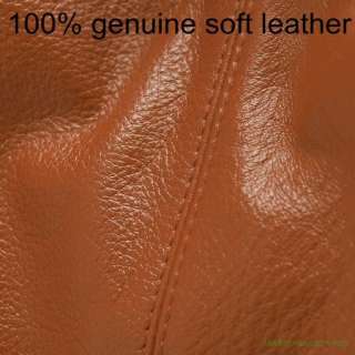 Brown Leather shoulder tote purse satchel bag handbag  