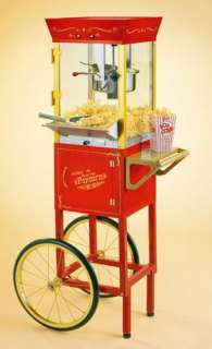 New Old Fashioned Retro Movie Vintage Popcorn Cart Red  