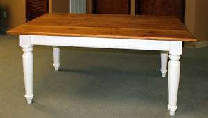 Pine Farmhouse Plank Top Table, USA handmade Antique Reproduction 