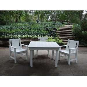   Dining Table and 4 Arm Chairs  Recycled Plastic Patio, Lawn & Garden