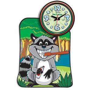  Time to Brush Clock  Raccoon
