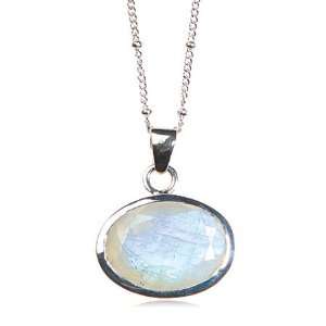  Moonstone Oval Necklace in Sterling Silver Jewelry