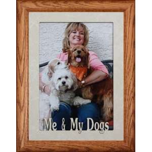  5x7 JUMBO ~ ME & MY DOGS ~ Portrait Cream Marble Mat with 