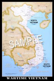 Vietnam War Era Map 12x18 High Quality Thick Photograph  