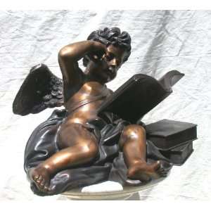  Metropolitan Galleries SRB25391 Cupid with Book Bronze 