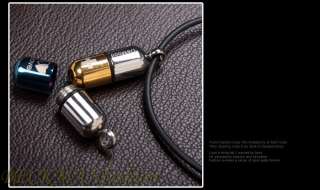 New Stylish Capsule Pill Design Titanium Steel Necklace  