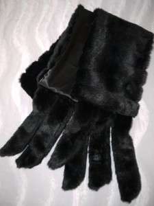 Black / White Mink Faux Fur Stole with Tails Weddings  