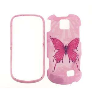  FOR SPRINT SAMSUNG INTERCEPT RED BUTTERFLY ON PINK CANVAS 