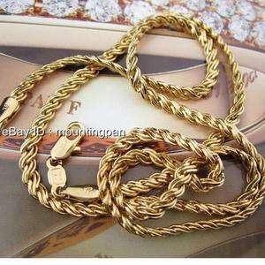   Filled Men Rope Necklace Chain 20 Twist Link Chain 3mm Jewelry  