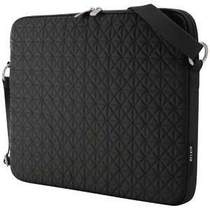  F8N083 BLK Black 15.4 Inch Notebook Laptop Netbook Quilted Sleeve 