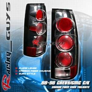  Chevy Silverado Tail Lights Euro Clear Lense Carbon Taillights 1988 