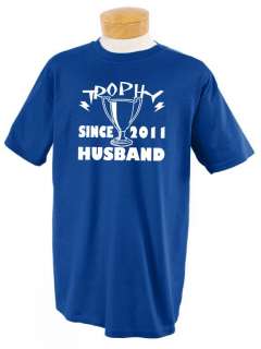 CUSTOM YEAR Trophy Husband T Shirt 10 Colors Lightning Bolt Fathers 