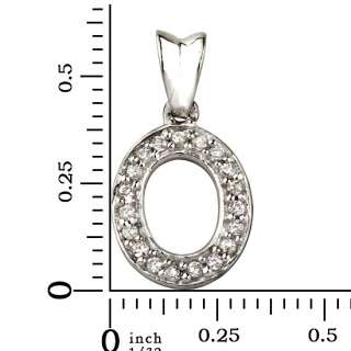 925 Sterling Silver & CZ Initial Letter O Pendant  