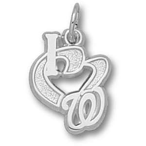  Washington Nationals MLB I Heart W 1/2 Pendant (Silver 